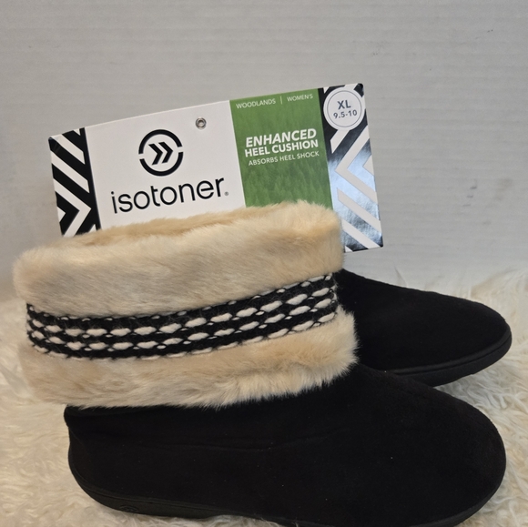 NWT Isotoner Woodlands Women's Medium -9.5/10 -enhanced Heel CushionnBlack - Picture 9 of 11